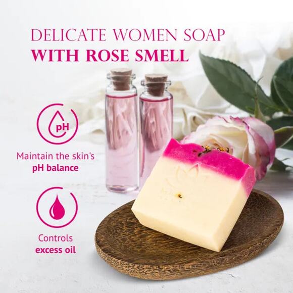 Natural Soap Bar with Kaolin Clay and Rose Water - Picture 6 of 10